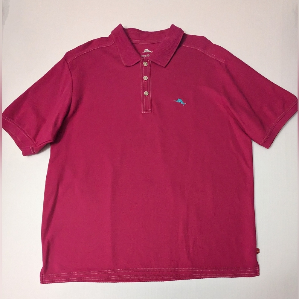 Tommy Bahama Suprima Polo Shirt Men's Short Sleeve Vibrant Pink Size L NWOT
